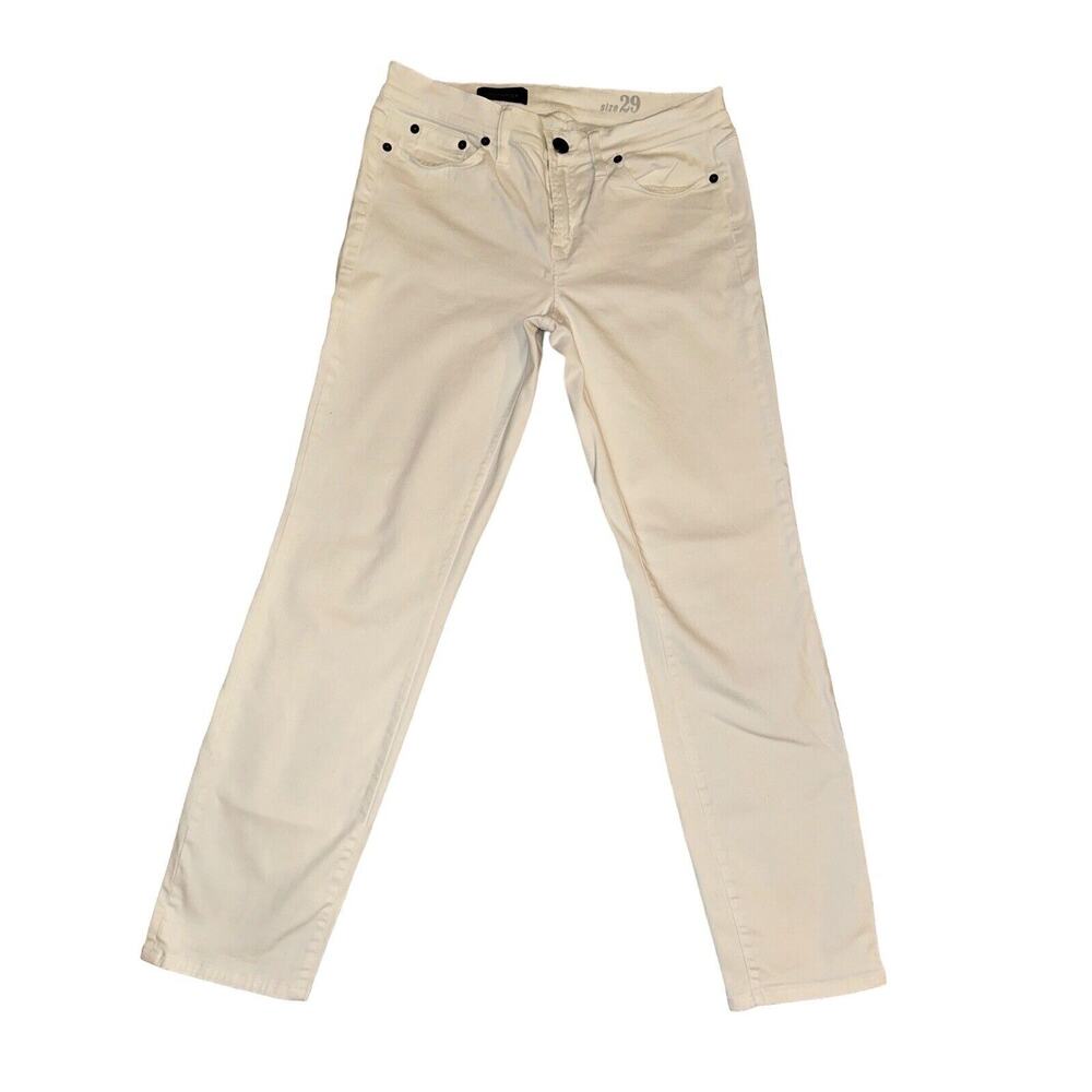 J Crew Womens 29 Denim Jeans White‎ Toothpick Skinny Ankle Mid Rise Stretch